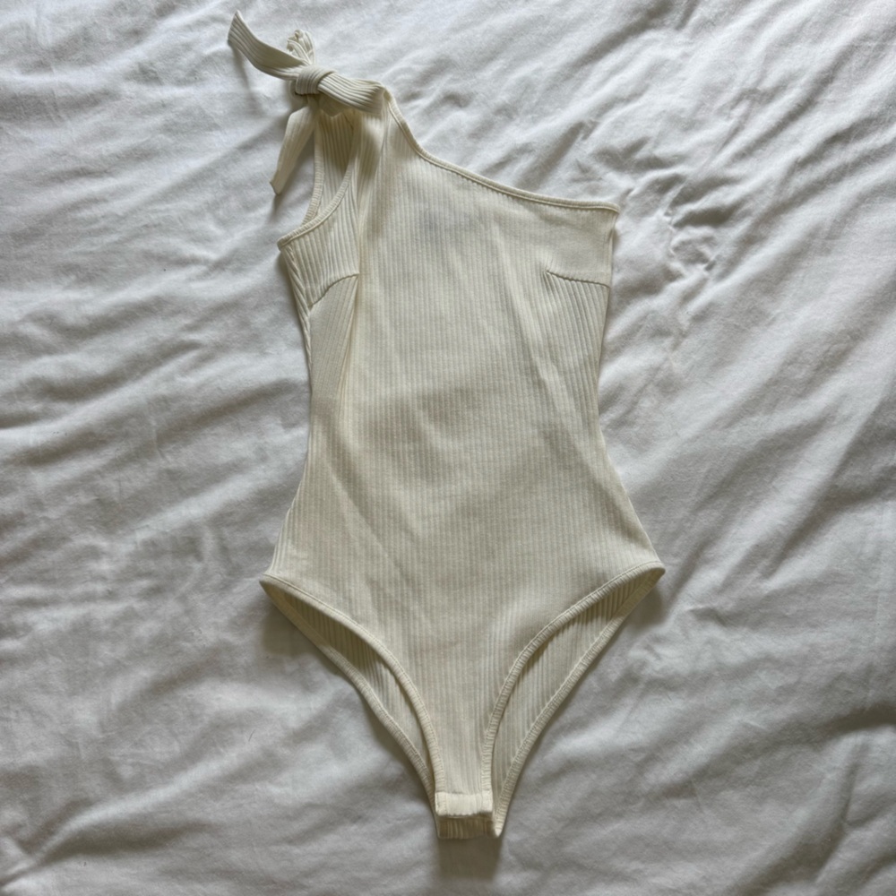 Princess Polly Ivory Ribbed Bodysuit
